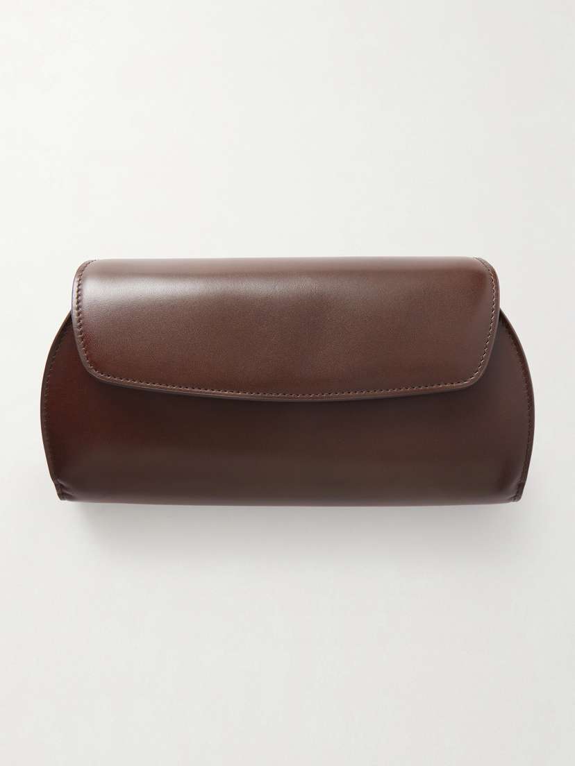 The Row Curved Leather Clutch