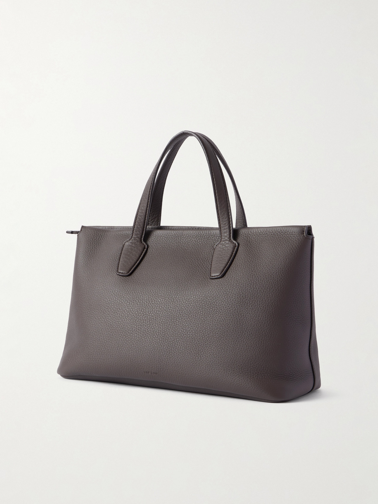 The Row Marcel Textured-leather Tote In Brown