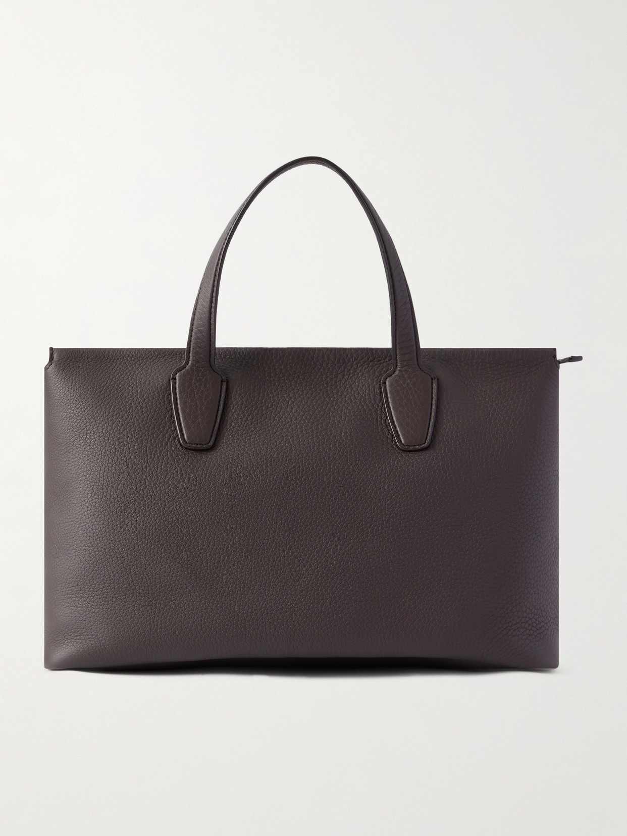 The Row Marcel Textured-leather Tote In Brown