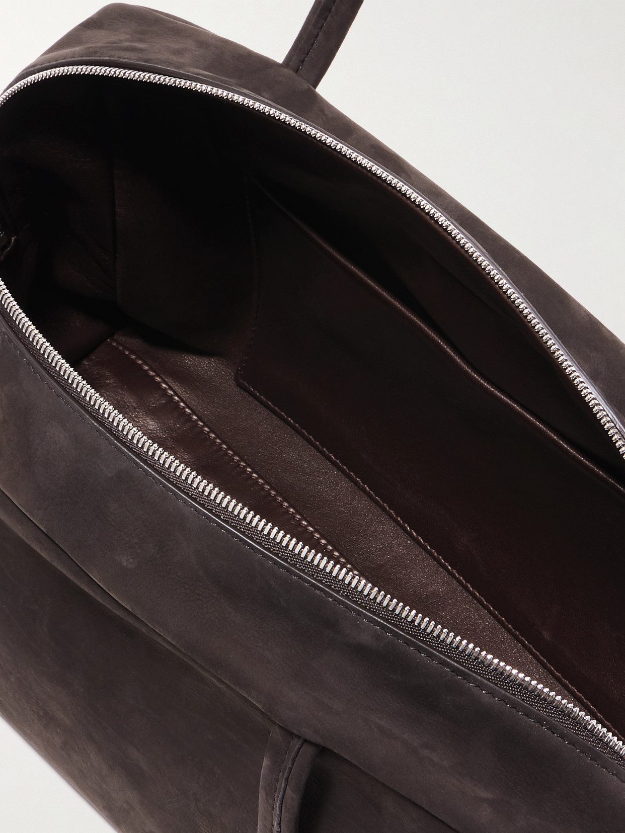 The Row Astra Nubuck Shoulder Bag In Brown