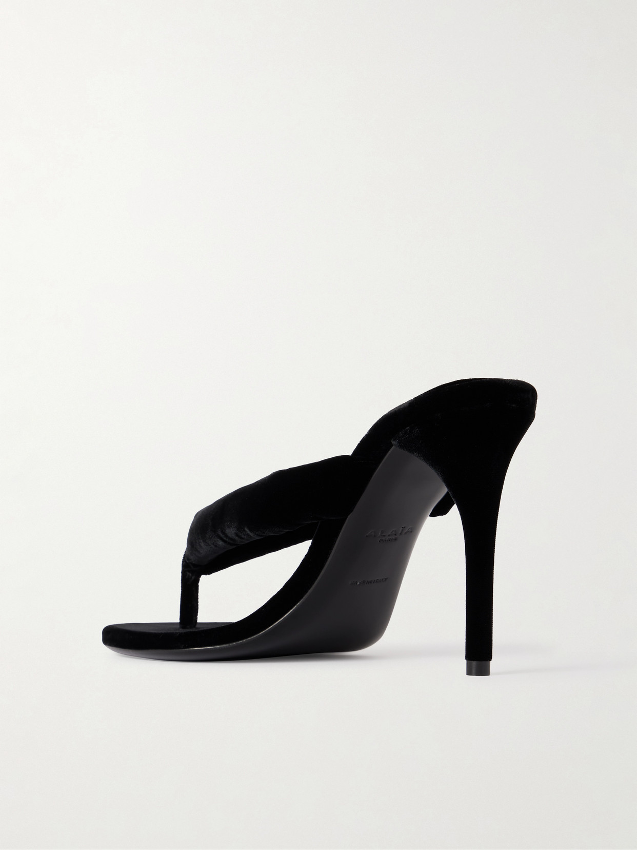 Alaïa 90 Velvet Mules In Black