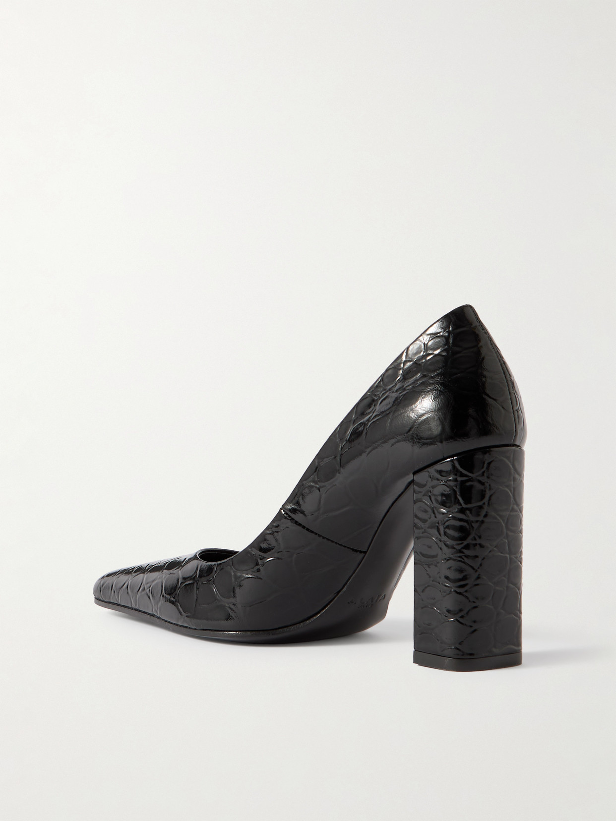 Alaïa Crocodile Printed Leather Pumps In Black