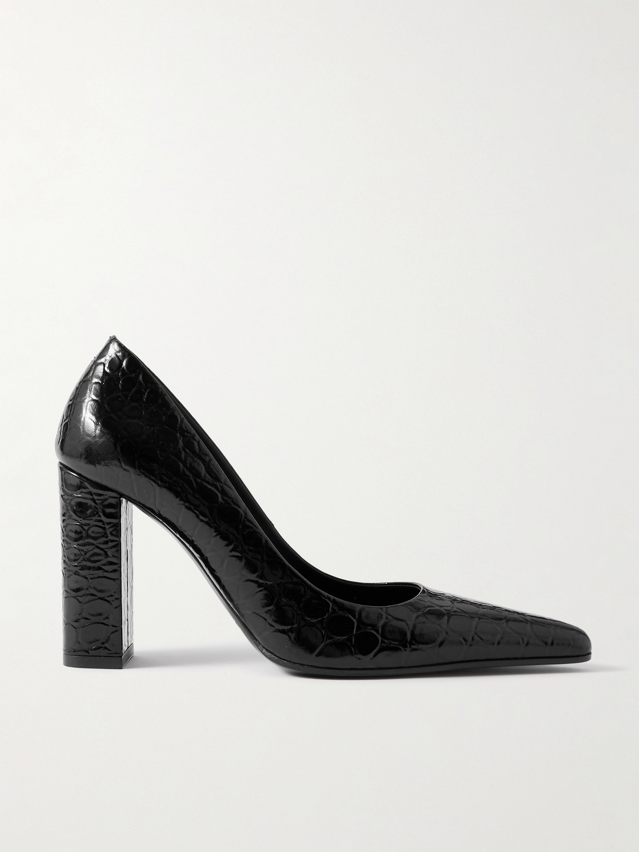 Alaïa Crocodile Printed Leather Pumps In Black