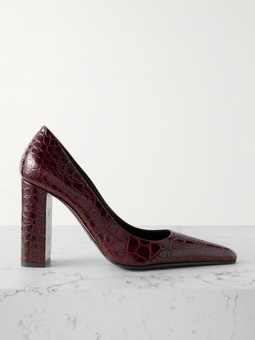 Alaïa 90 croc-effect leather pumps