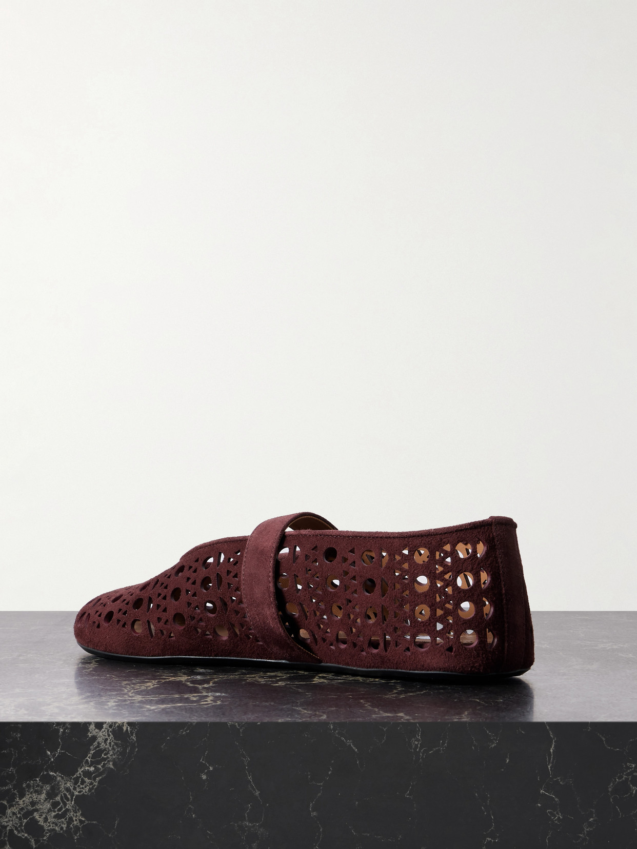 Alaïa Alaia Vienne Ballerina In Garnet Red Suede Women In Burgundy