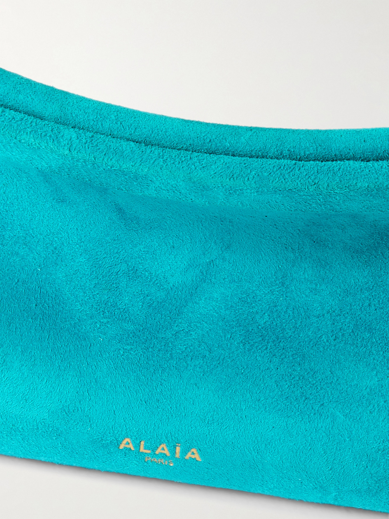 Alaïa Le Click Small Suede Shoulder Bag In Blue