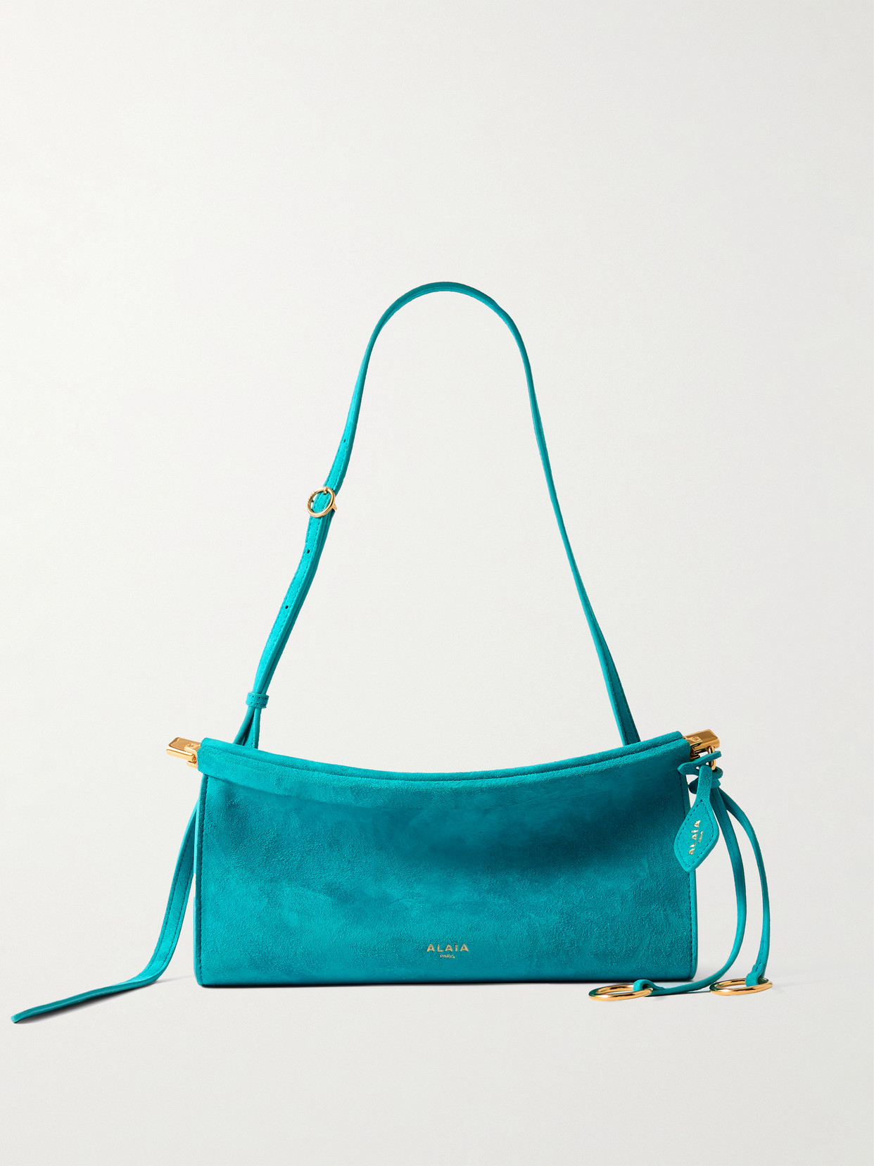 Alaïa Le Click Small Suede Shoulder Bag In Blue