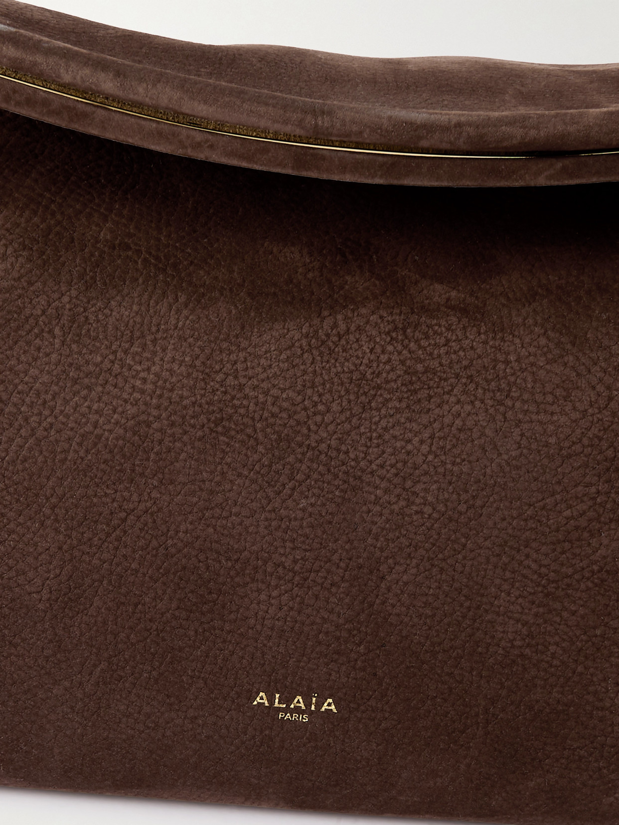 Alaïa Le Click Large Nubuck Shoulder Bag In Brown