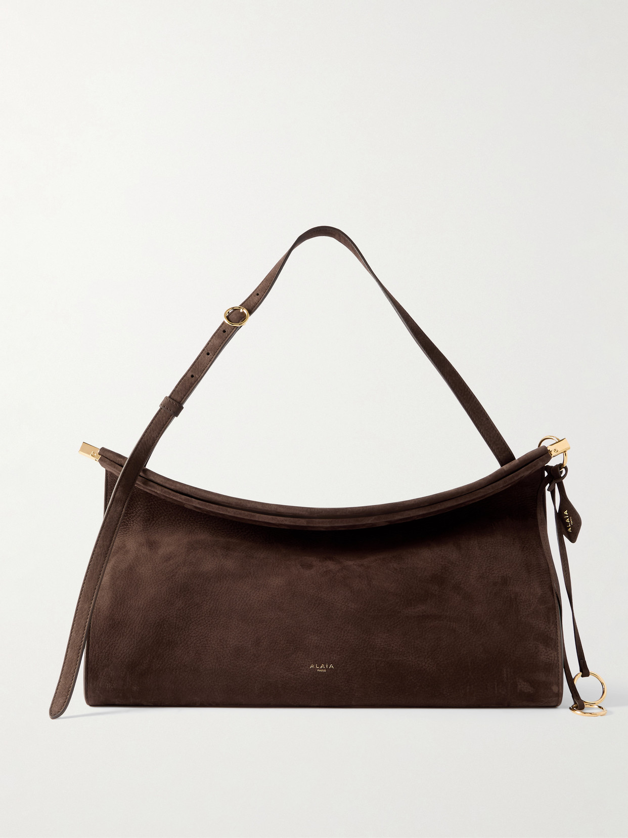 Alaïa Le Click Large Nubuck Shoulder Bag In Brown