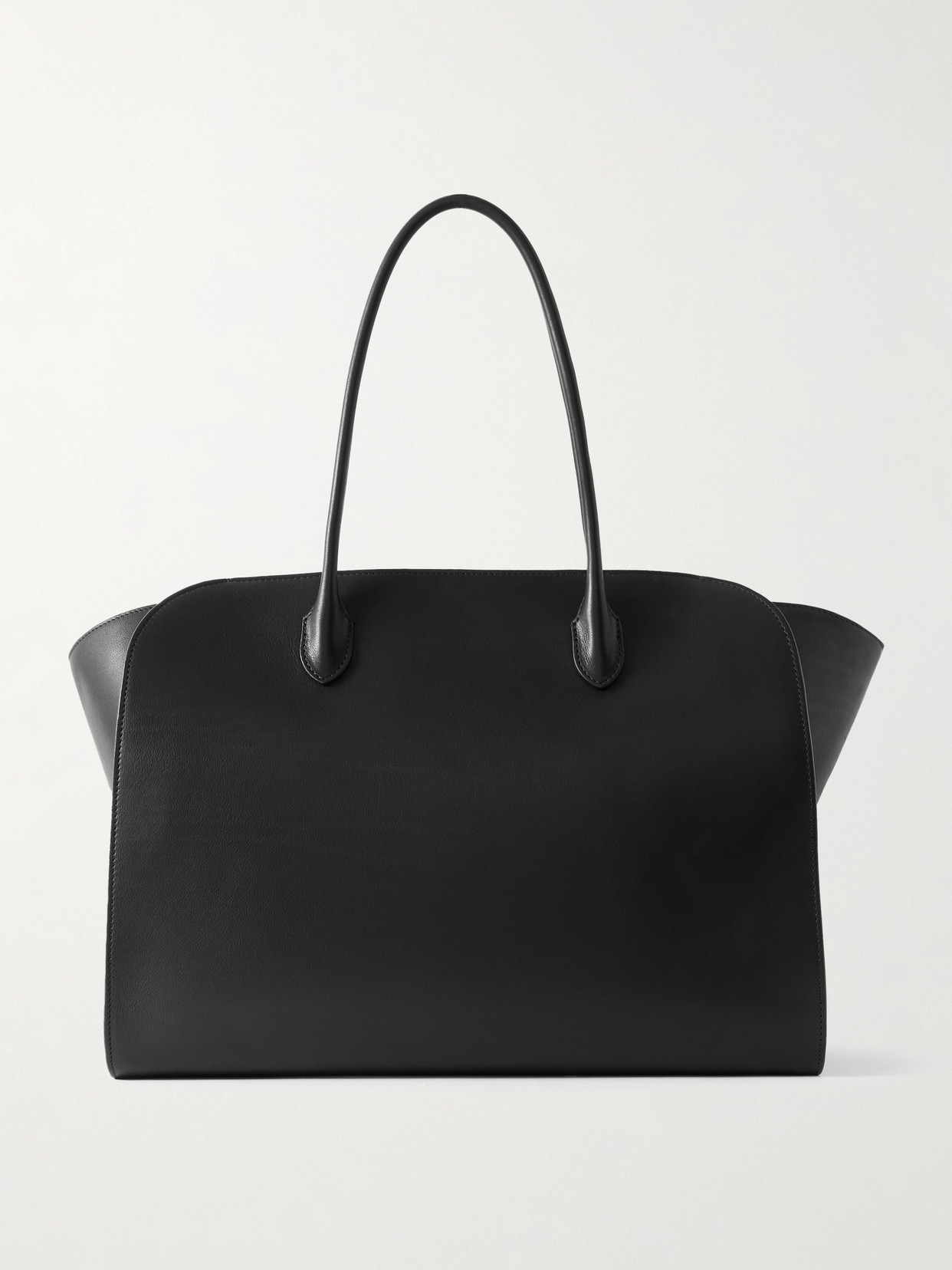 The Row Marlo 17 Leather Tote In Black