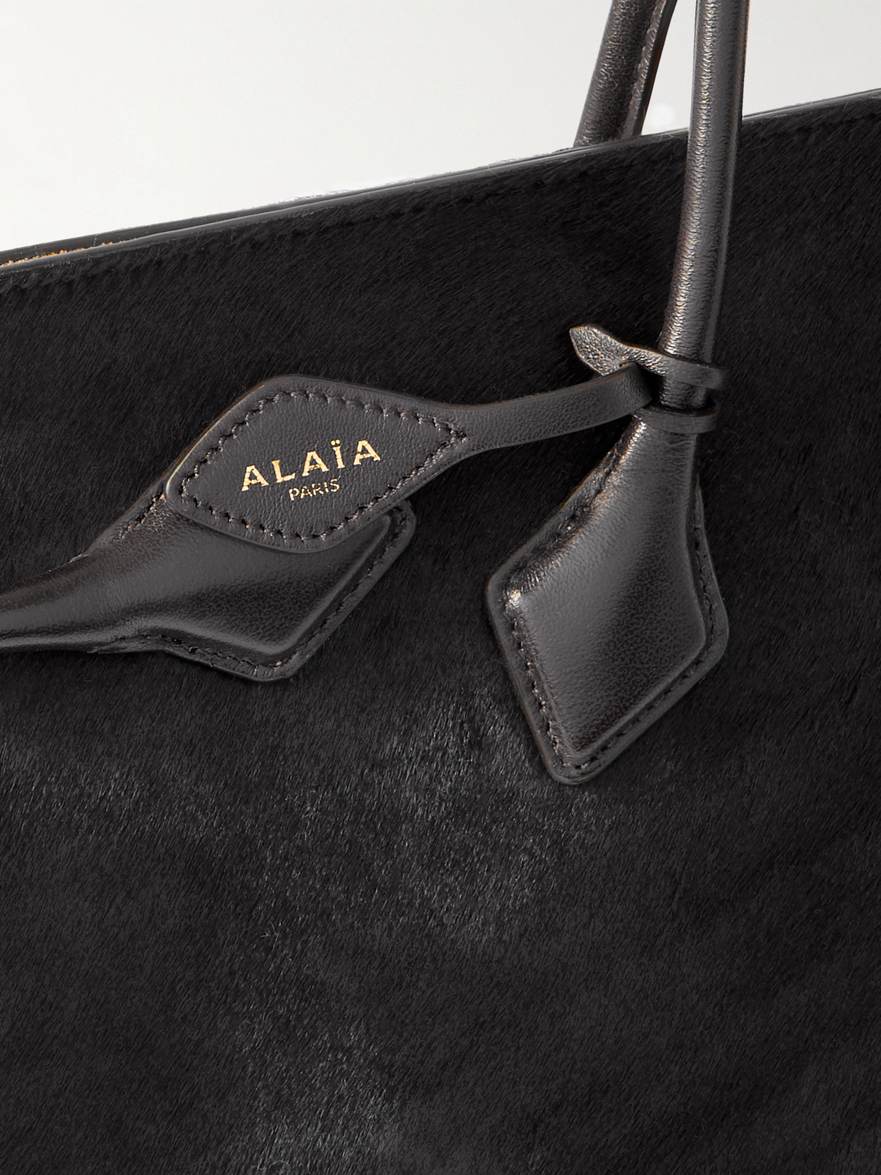 Alaïa Le Teckel Large Leather-trimmed Calf Hair Tote In Brown