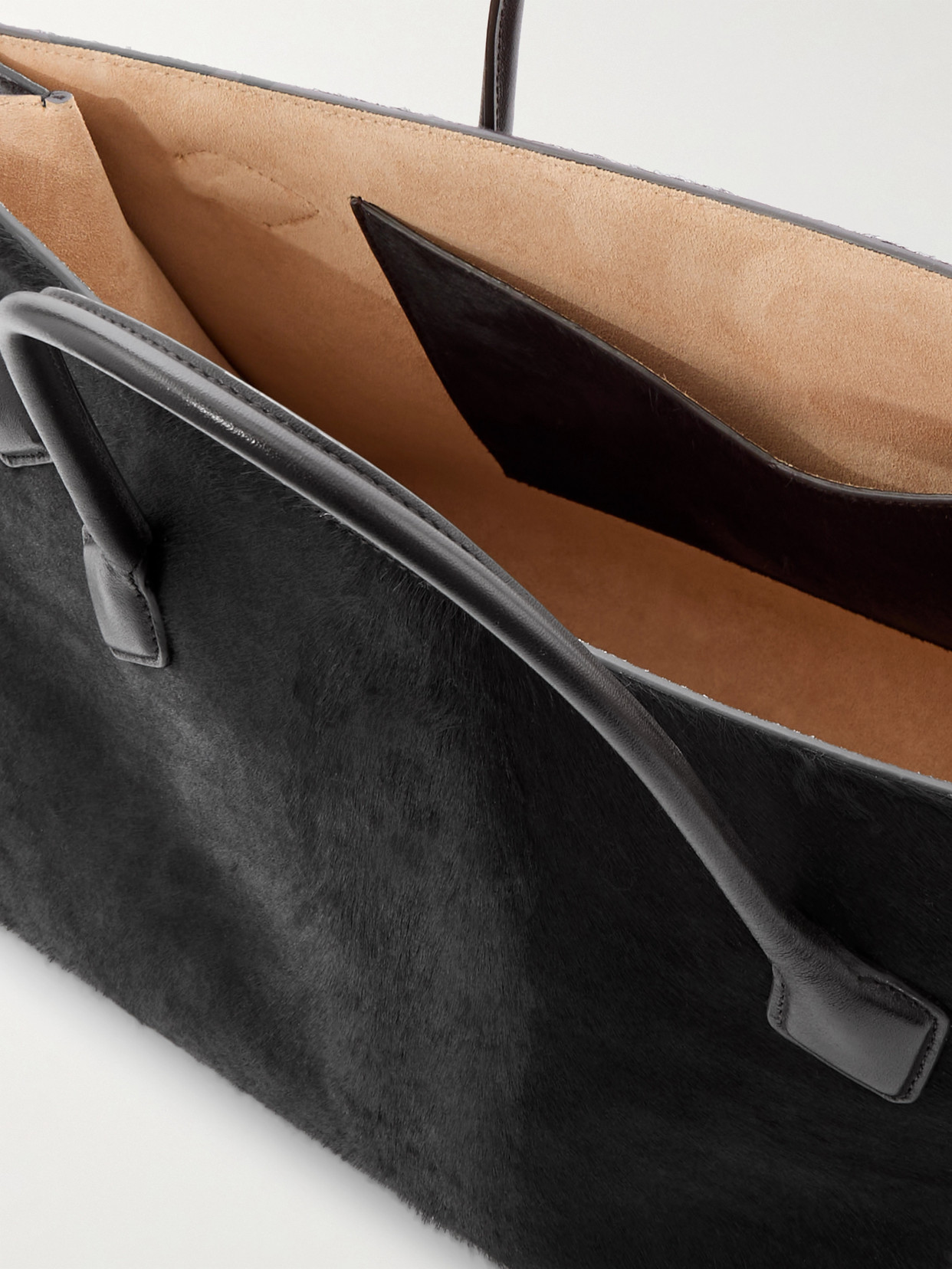 Alaïa Le Teckel Large Leather-trimmed Calf Hair Tote In Brown