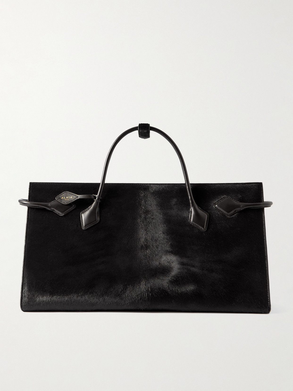 Alaïa Le Teckel Large Leather-trimmed Calf Hair Tote In Brown