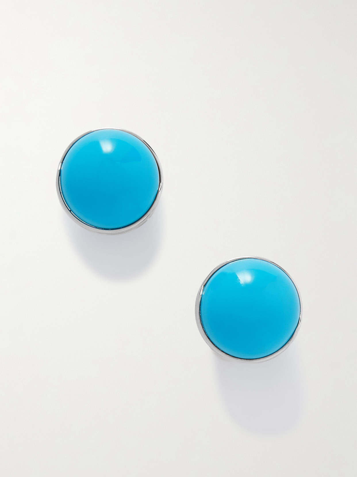 Alaïa Sphere Silver-tone Earrings In Blue