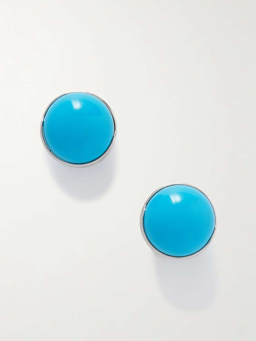 Alaïa Sphere Silver-tone And Enamel Earrings