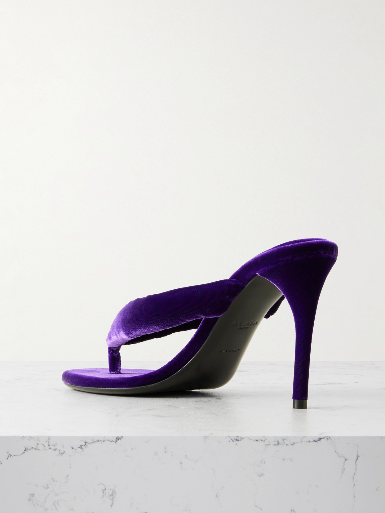 Alaïa 90 Velvet Mules In Purple