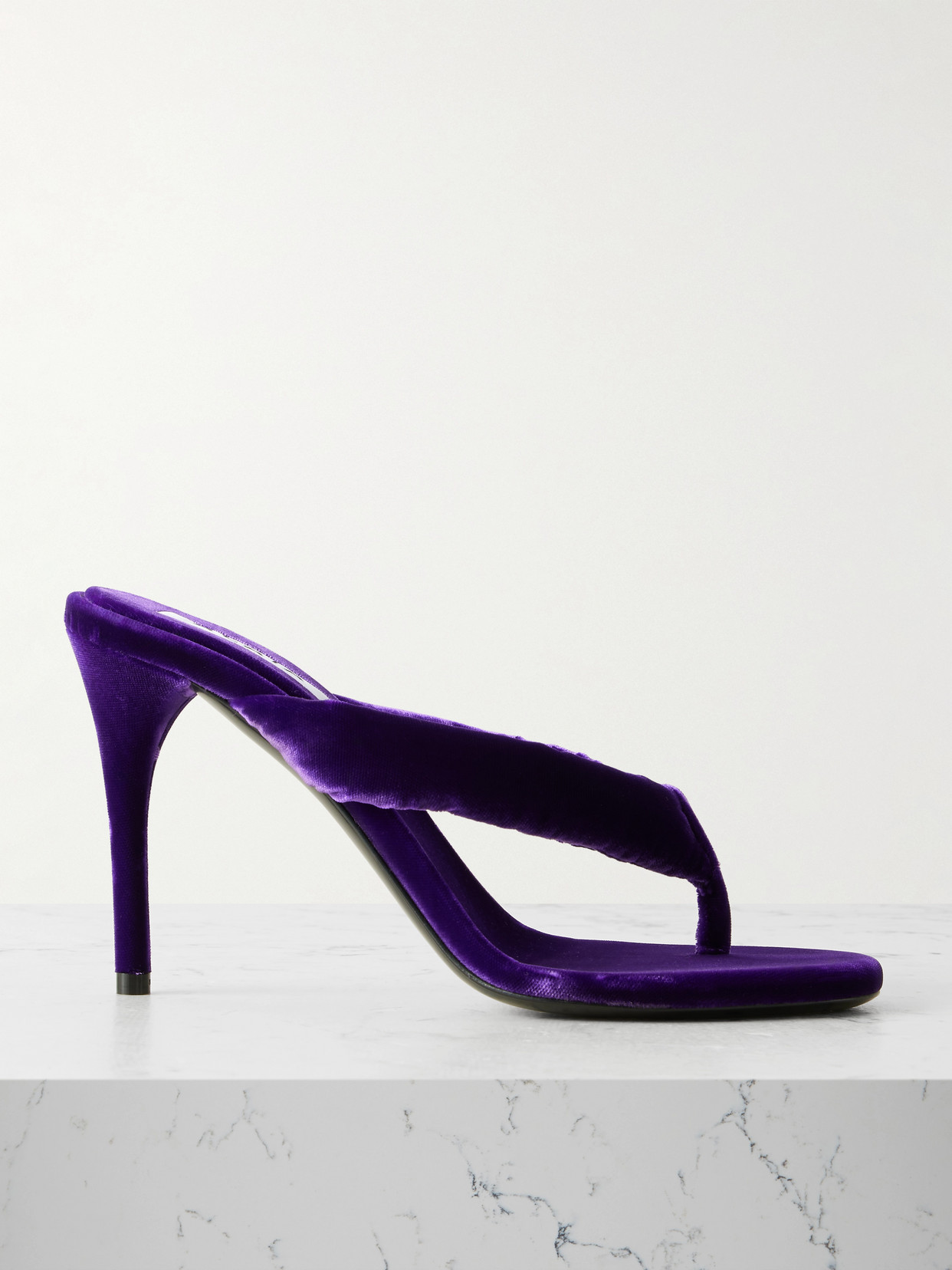 Alaïa 90 Velvet Mules In Purple