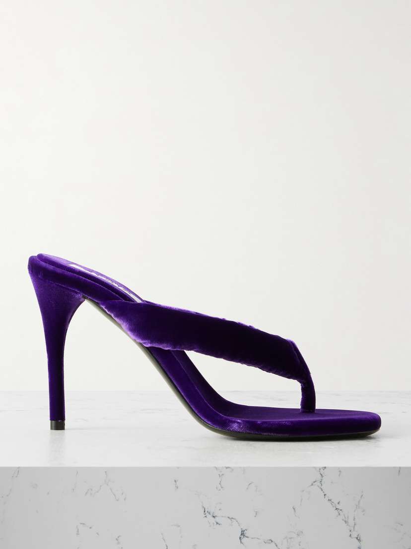 Alaïa — 90 velvet mules