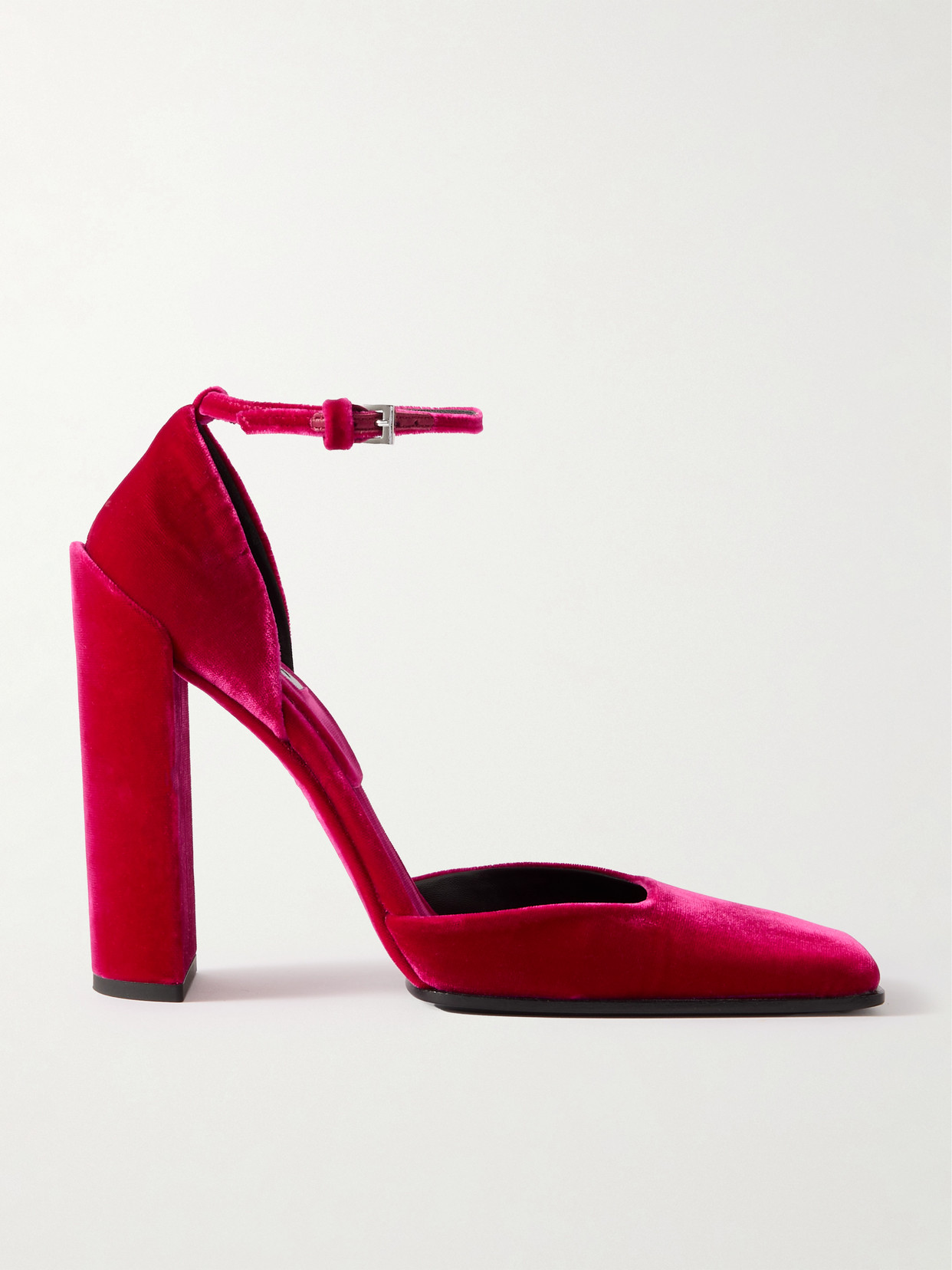 Alaïa 90 Velvet Pumps In Red