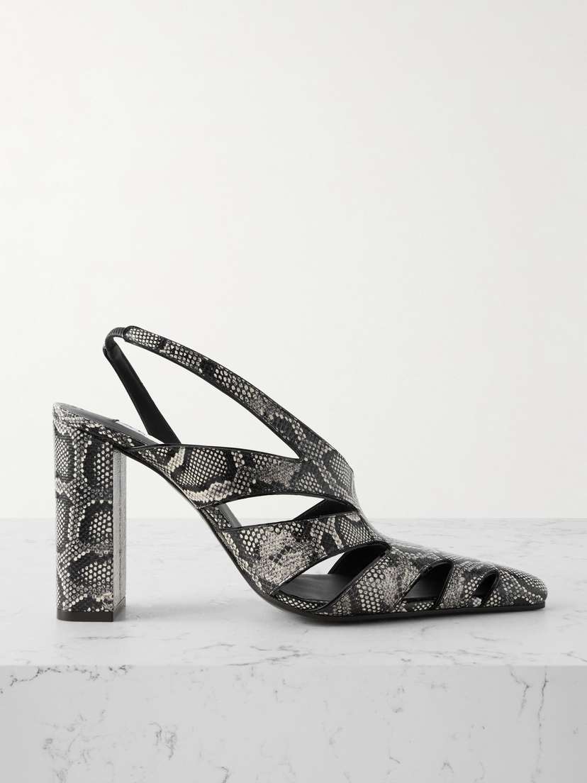 Alaïa 90 Snakeskin Slingback Sandals