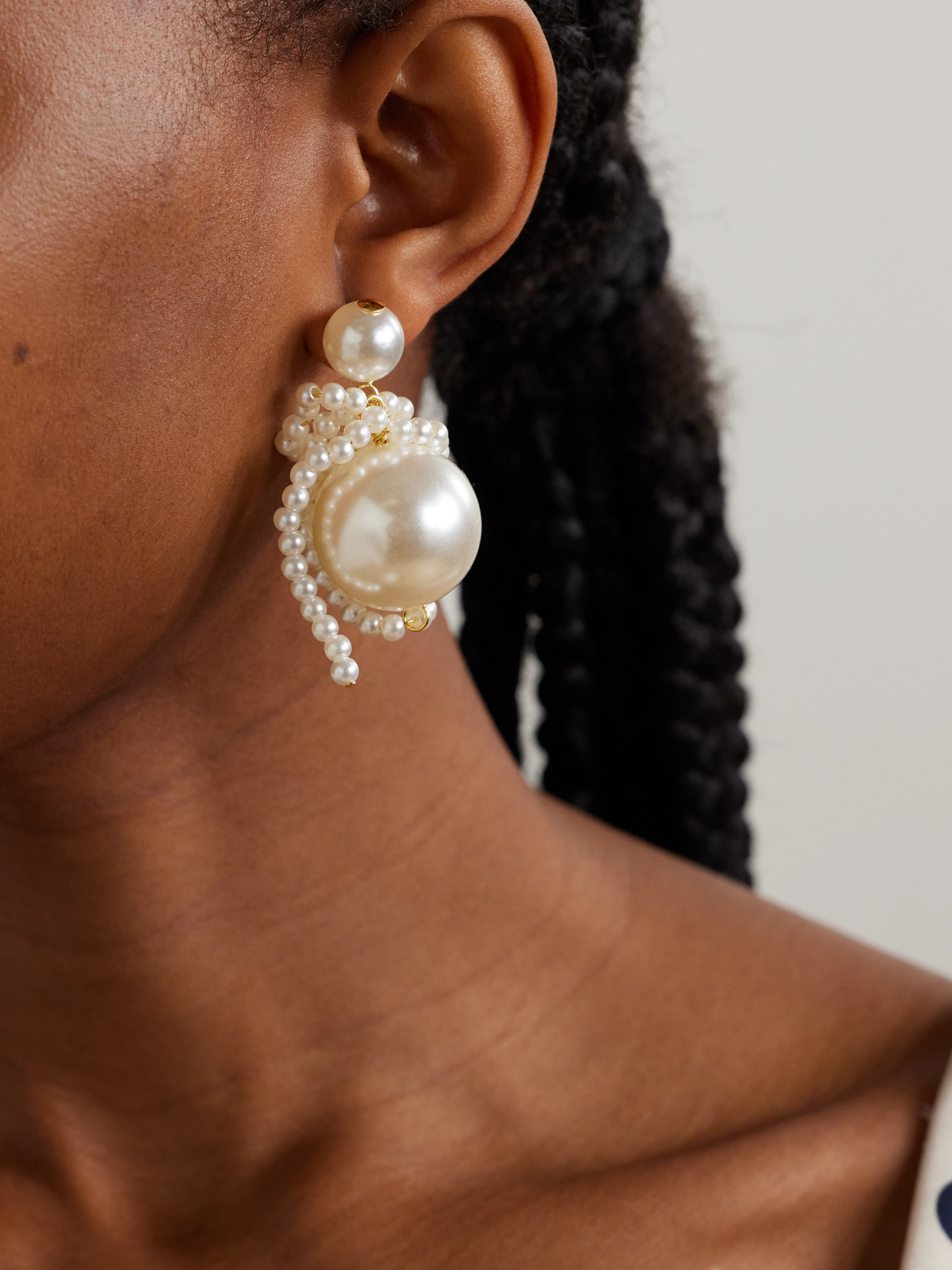 Completedworks Gold-plated Faux Pearl Earrings In Metallic