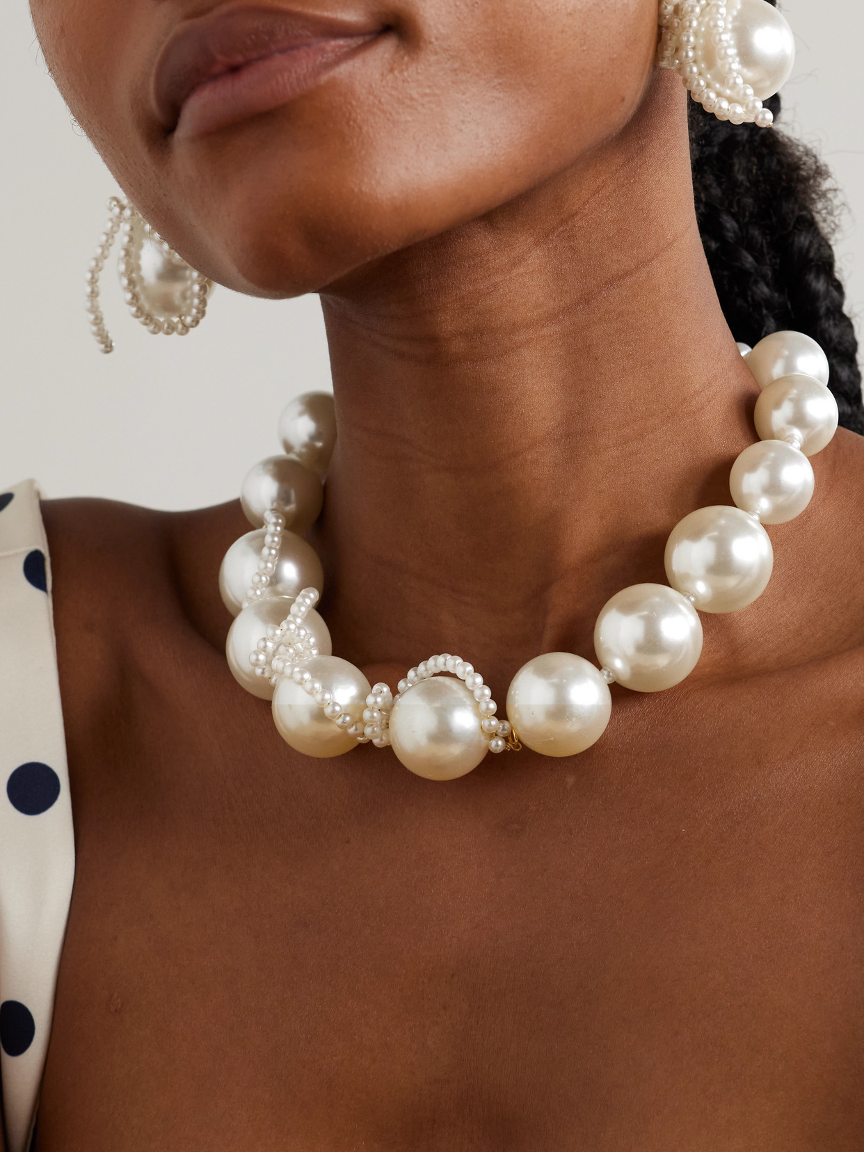 Completedworks Gold-plated Faux Pearl Earrings In Metallic