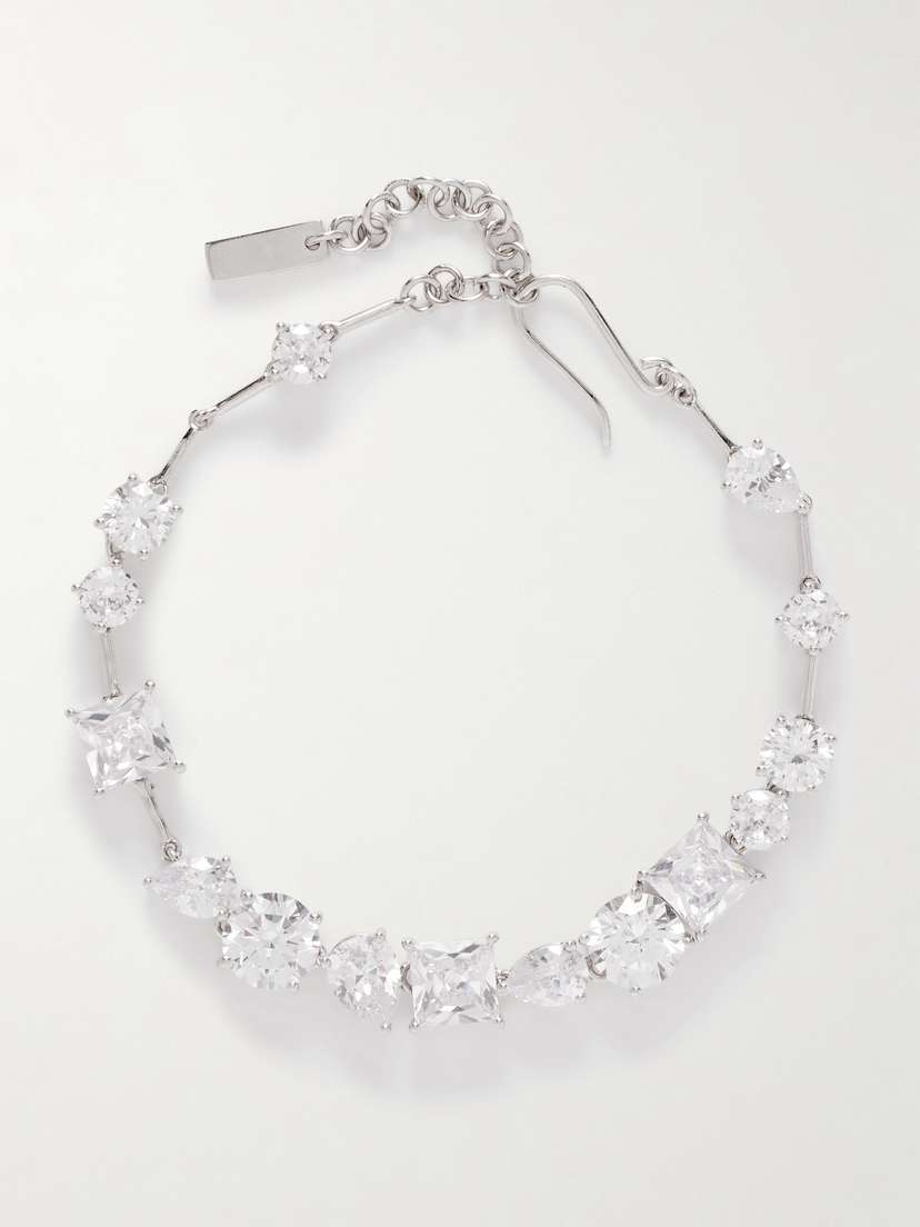 Completedworks Delicate Rhodium-plated Cubic Zirconia Bracelet