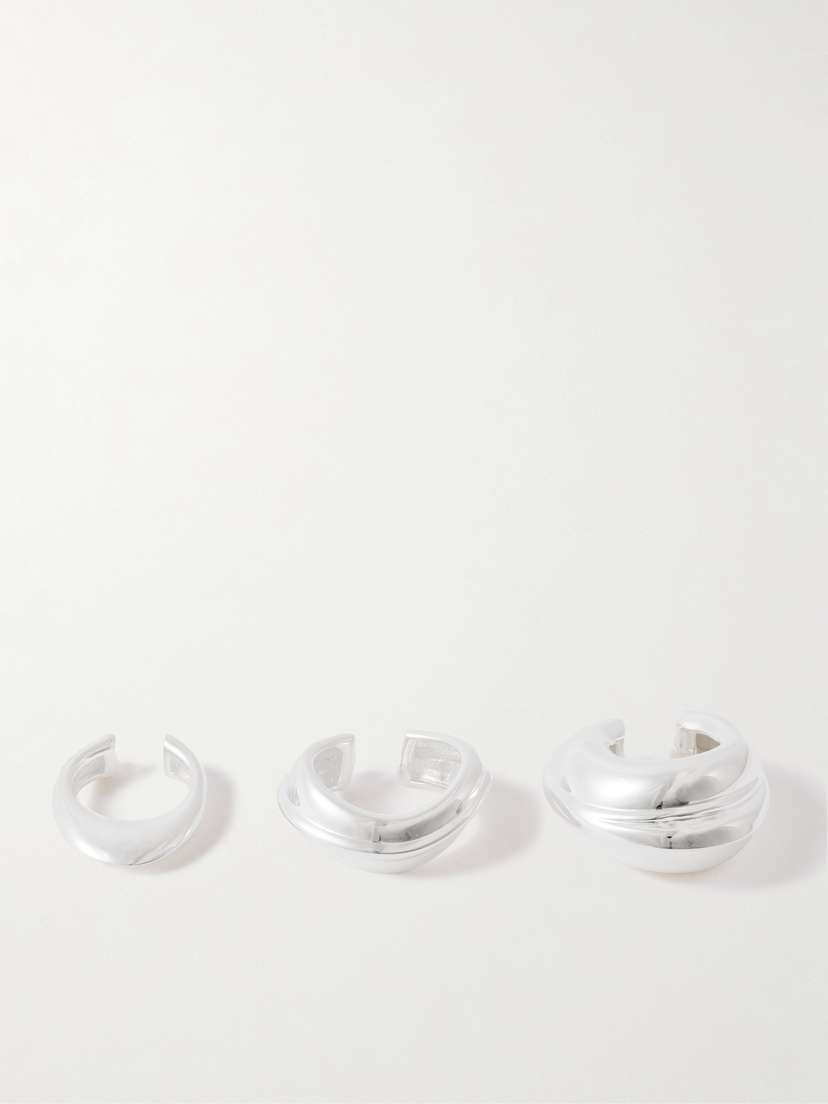 Completedworks Set Of Three Silver-plated Ear Cuffs