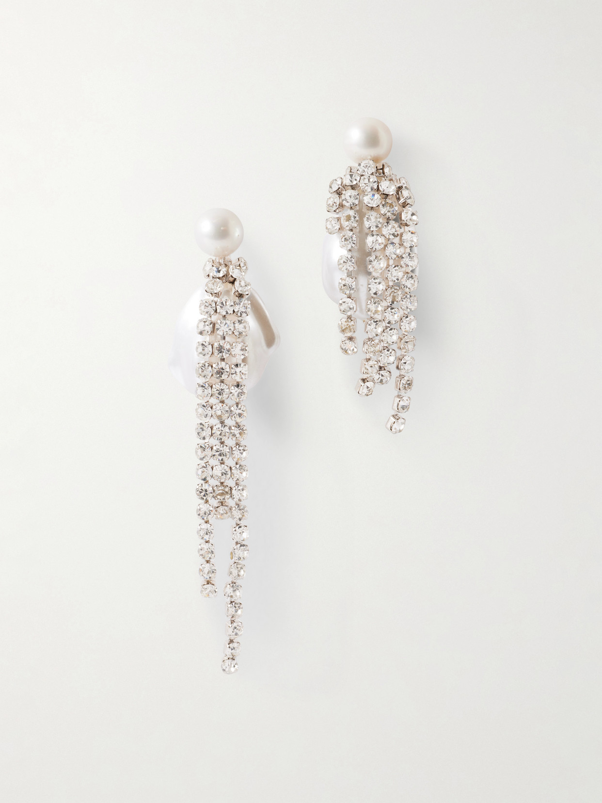 Completedworks Rhodium-plated Pearl And Crystal Earrings In Neutral