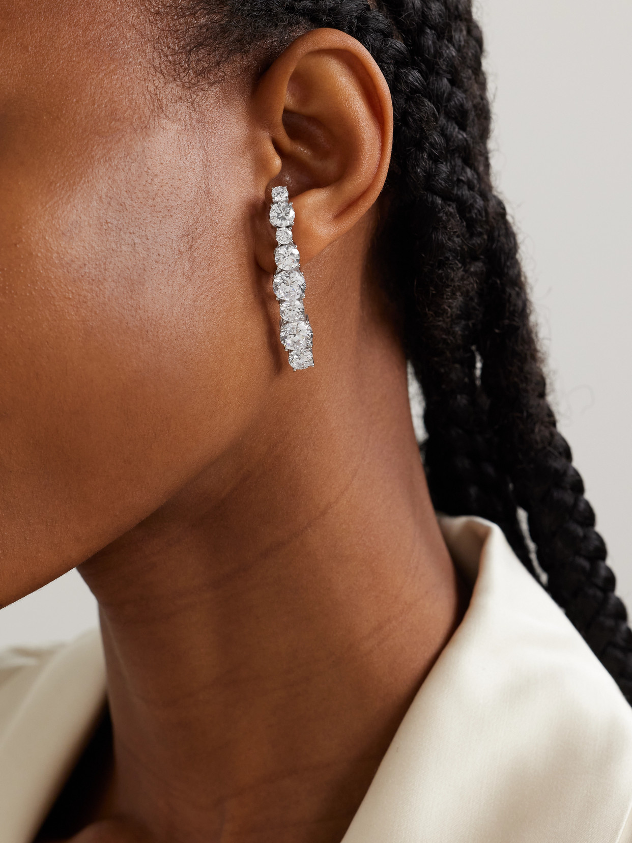 Completedworks Rhodium-plated Cubic Zirconia Earrings In Metallic