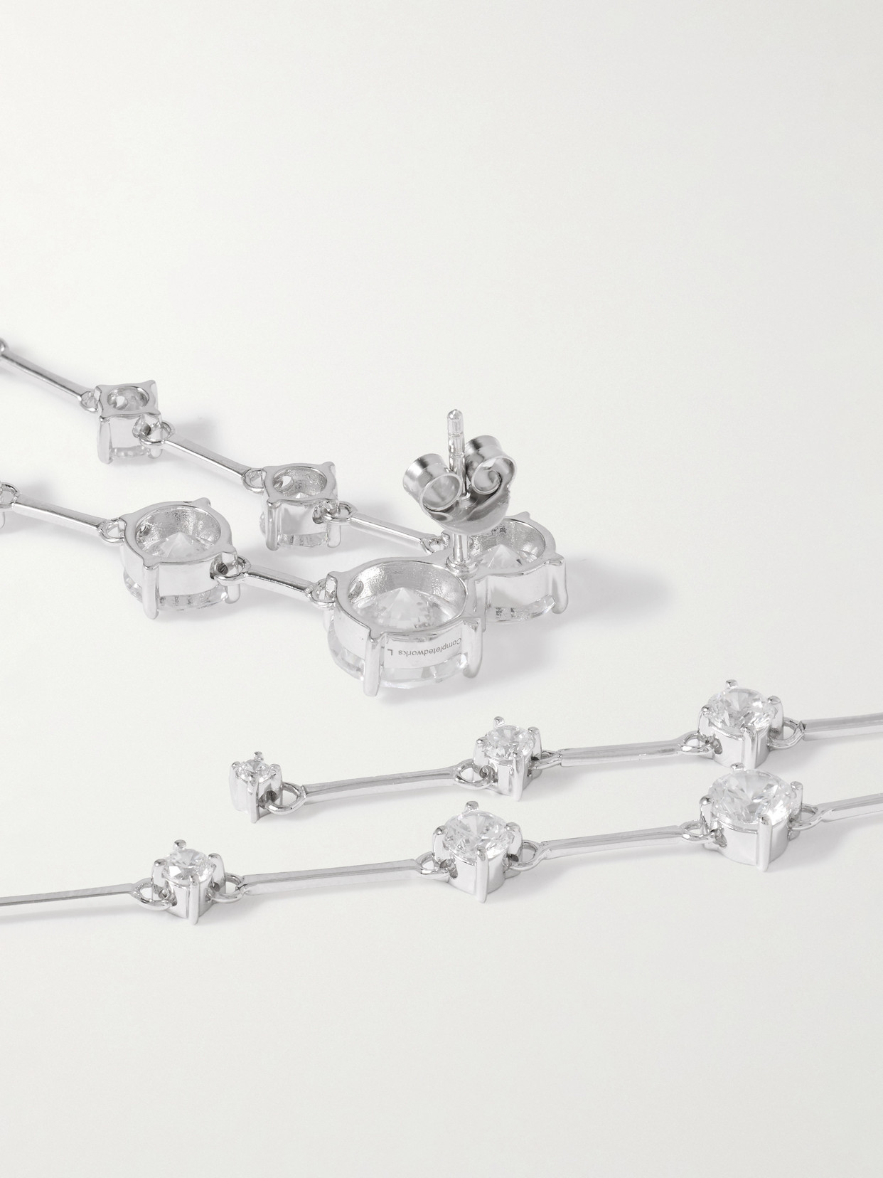 Completedworks Memory Lane Rhodium-plated Cubic Zirconia Earrings In Metallic