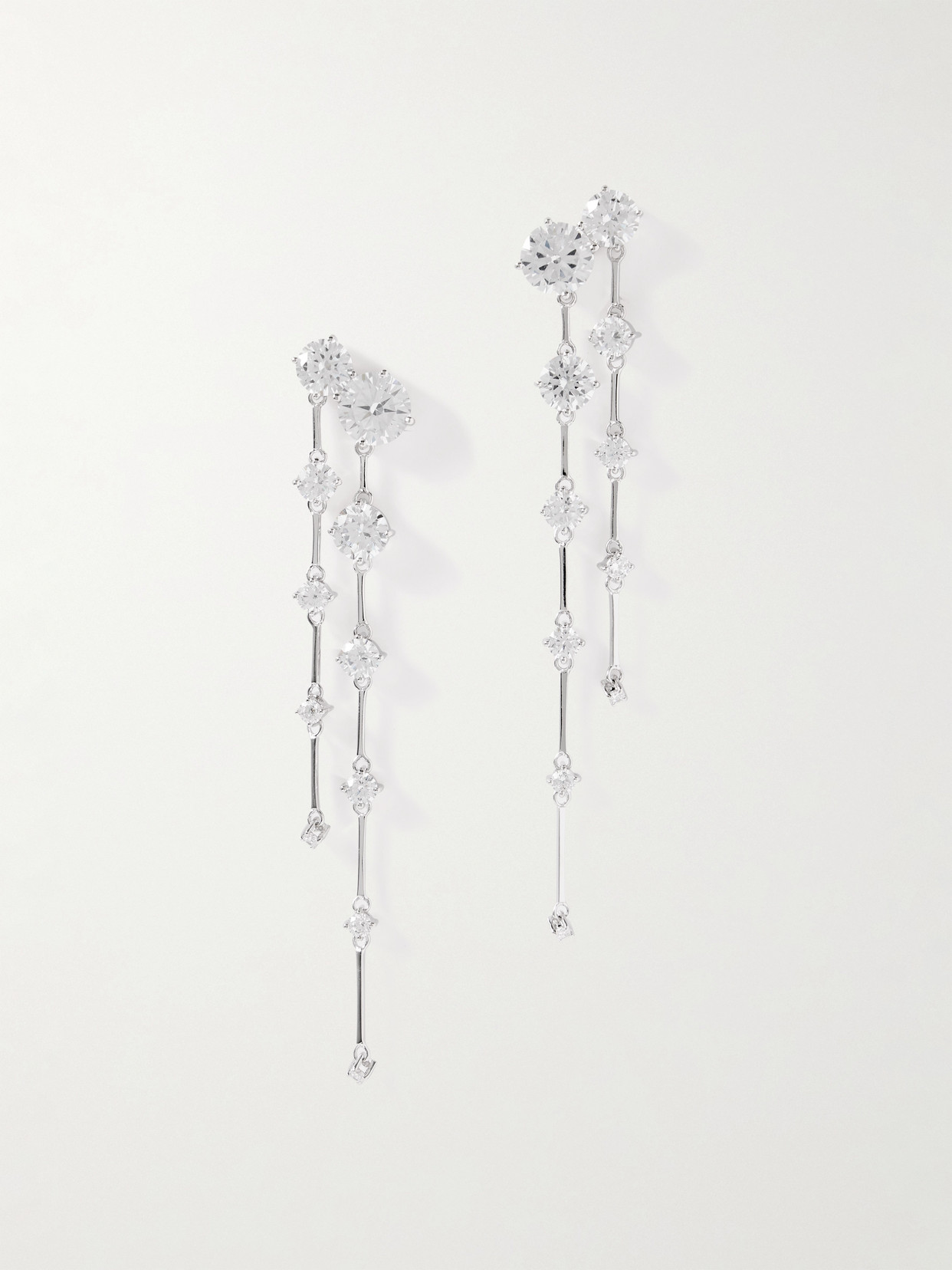 Completedworks Memory Lane Rhodium-plated Cubic Zirconia Earrings In Metallic