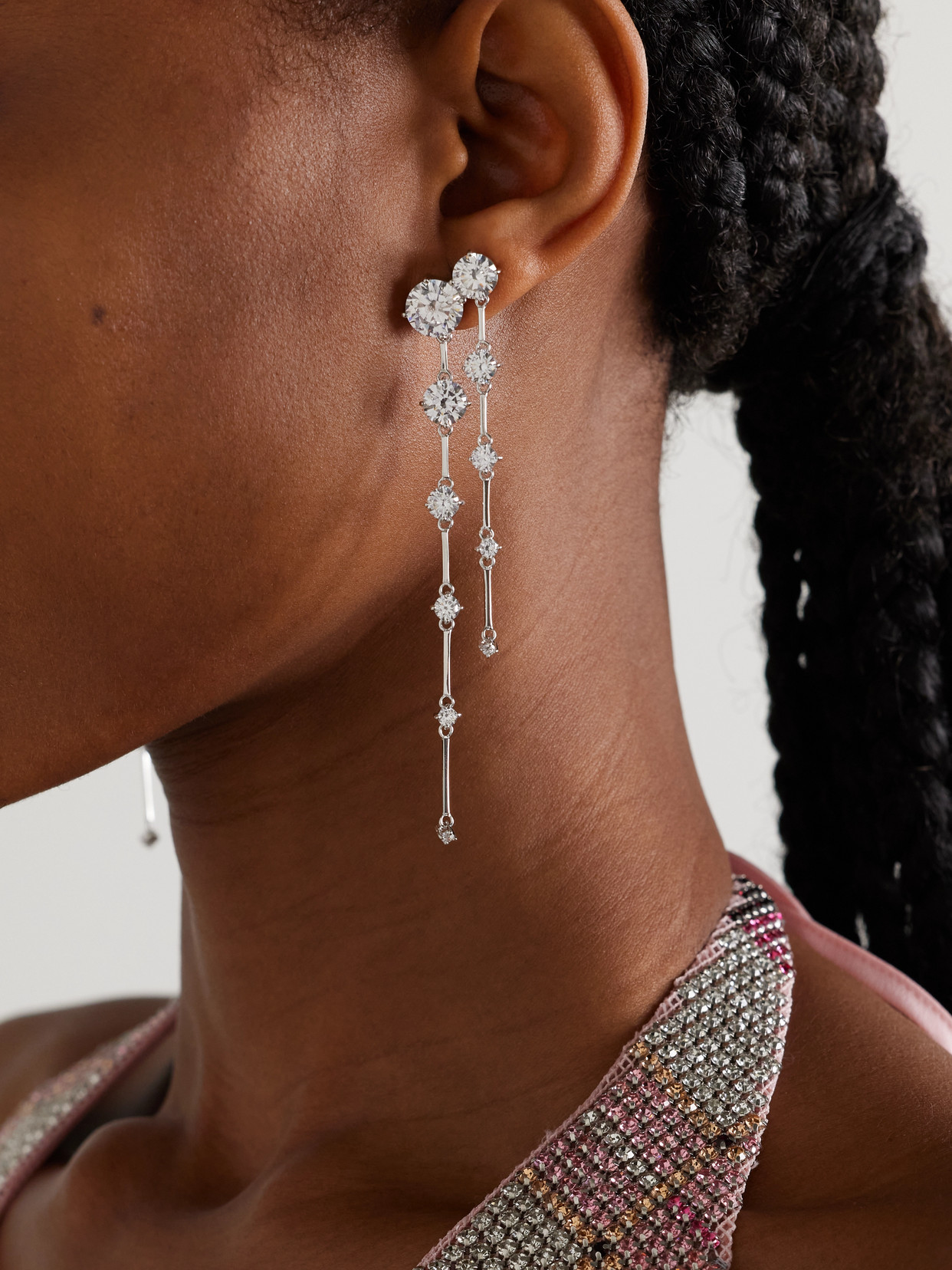 Completedworks Memory Lane Rhodium-plated Cubic Zirconia Earrings In Metallic