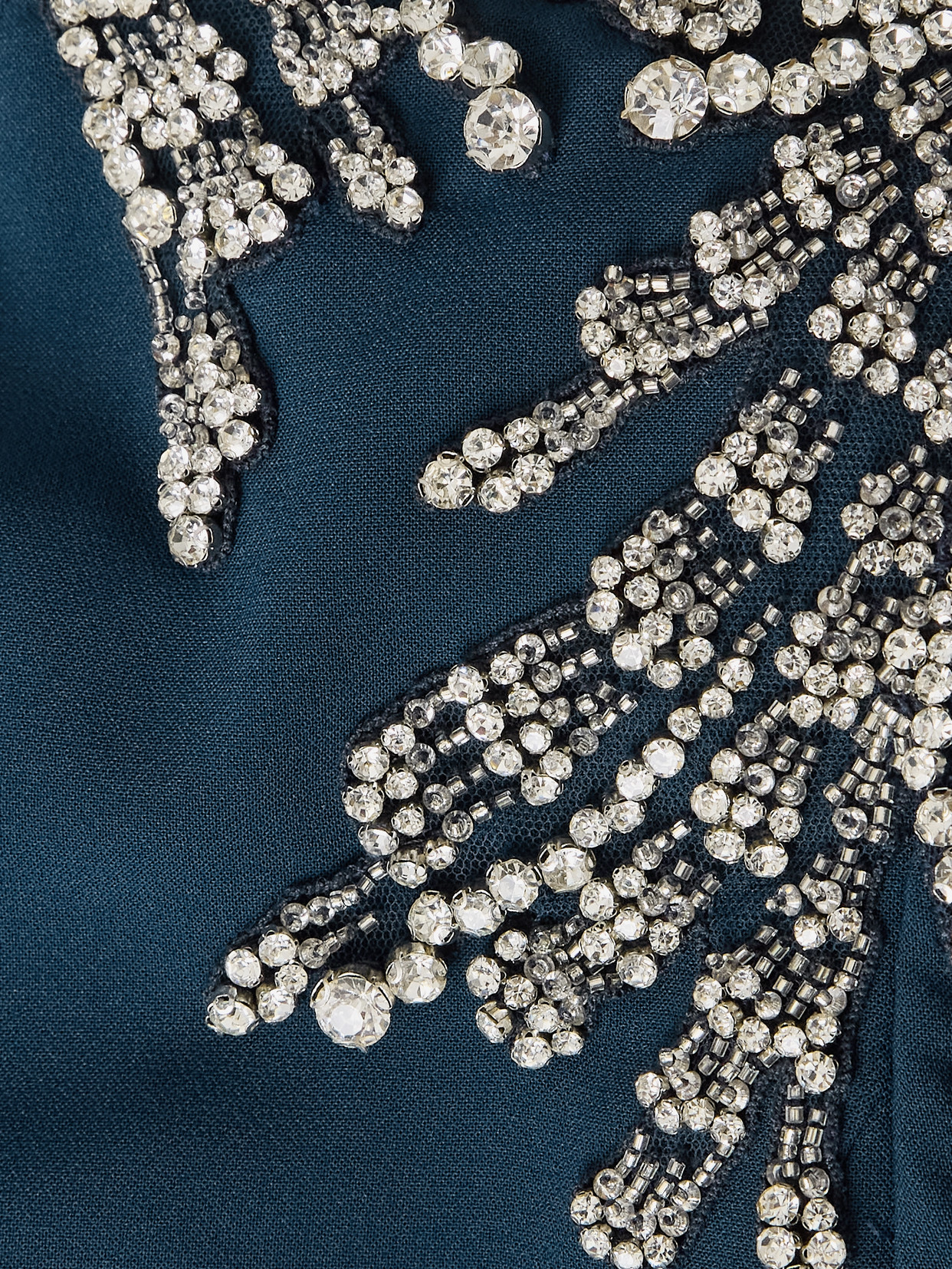 Jenny Packham Cobra Crystal-embellished Crepe Gown In Blue
