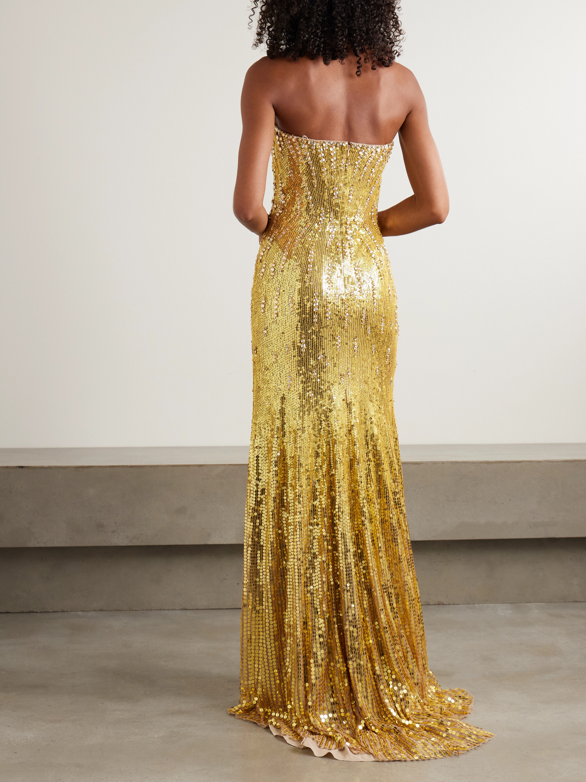 Jenny Packham Sarai strapless sequined tulle gown