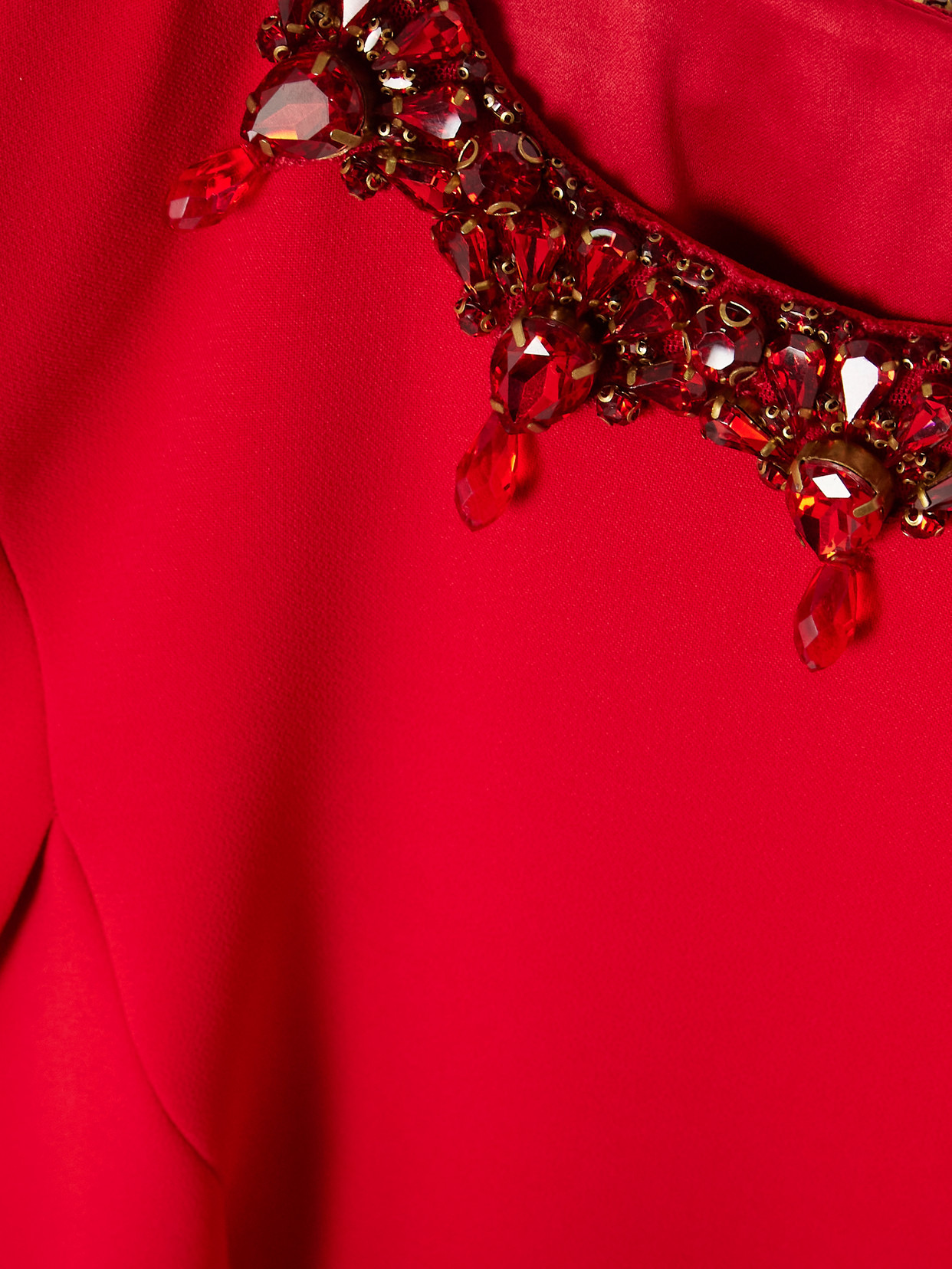 Jenny Packham Ursa Cape-effect Crystal-embellished Crepe Midi Dress In Red