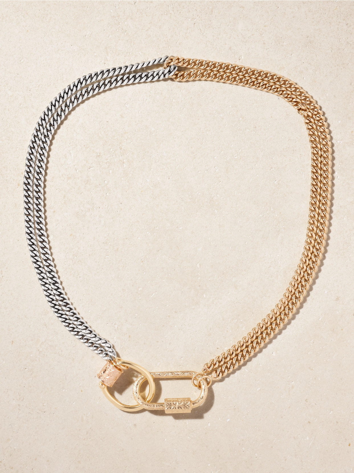 Marla Aaron Sterling Silver, 18-karat Yellow And Rose Gold Necklace