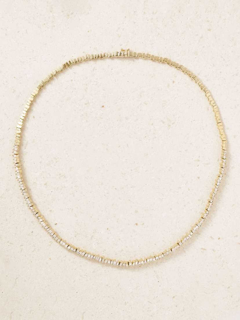 Suzanne Kalan 18-karat Gold Diamond Tennis Necklace