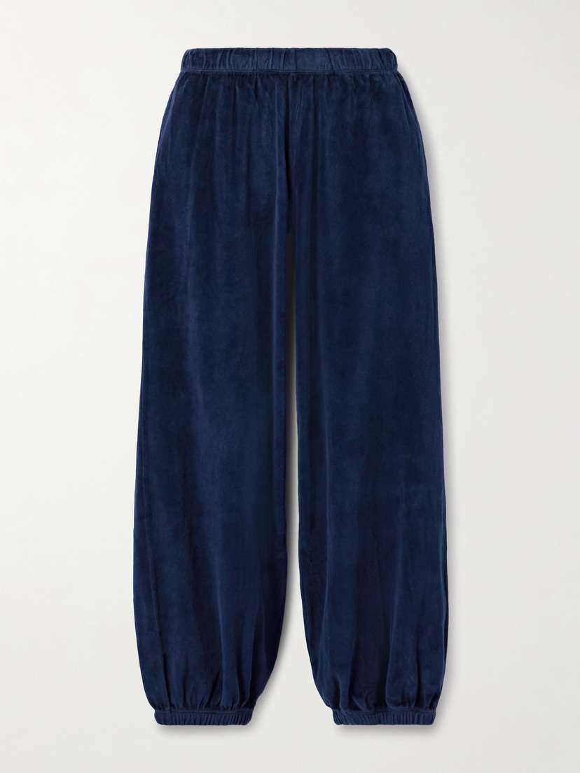 Suzie Kondi Paxos Cotton-blend Velour Tapered Sweatpants