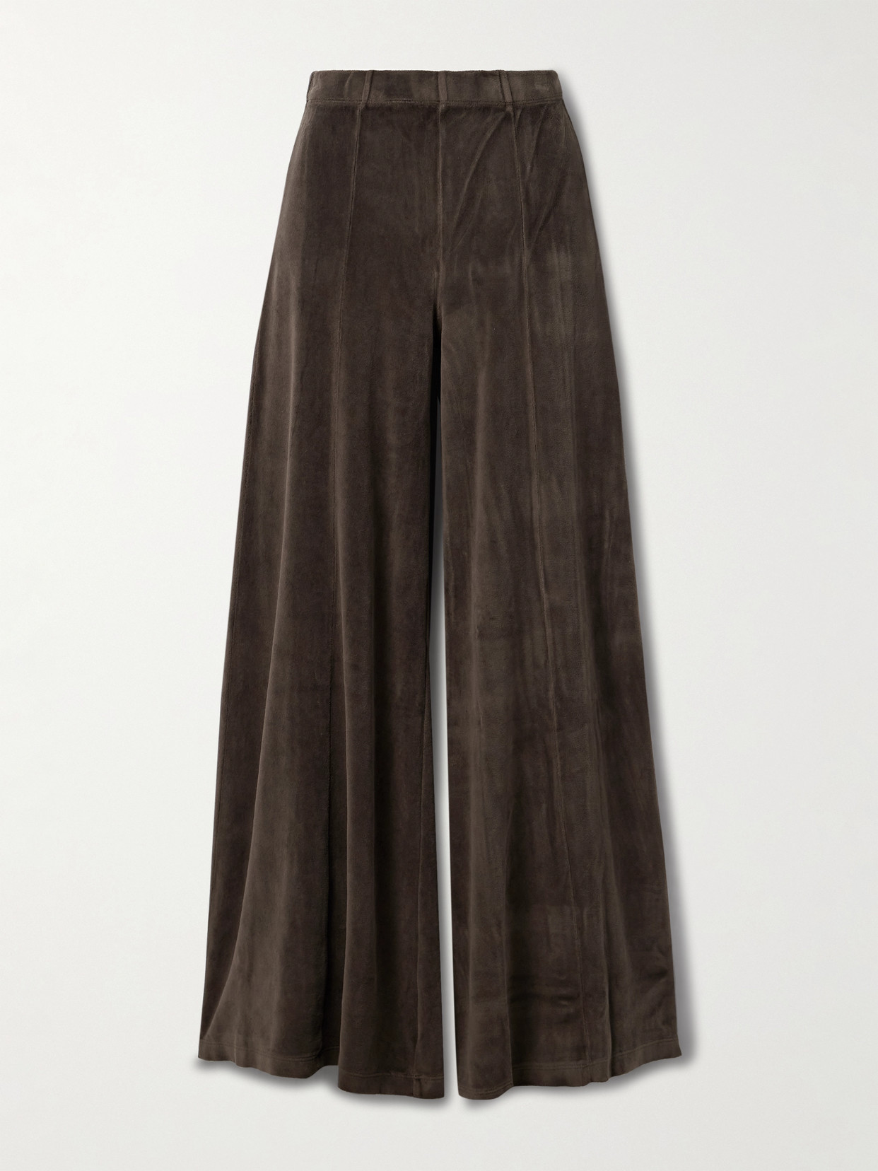 Suzie Kondi Megalo Cotton-blend Velour Wide-leg Track Pants In Brown