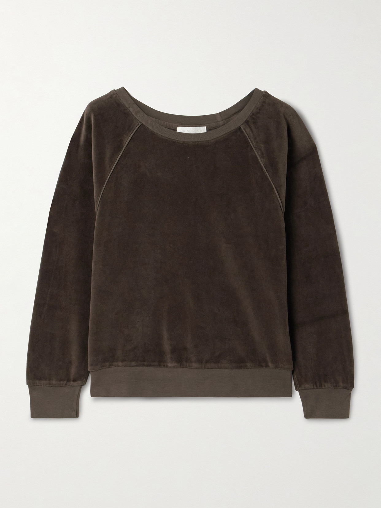 Suzie Kondi Saba Cotton-blend Velour Sweatshirt In Brown