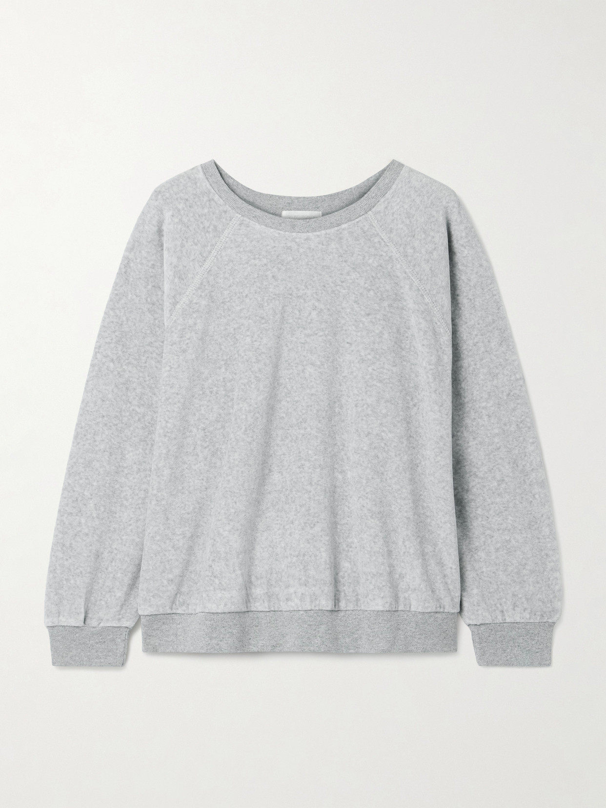 Suzie Kondi Samos Cotton-blend Velour Sweatshirt In Gray