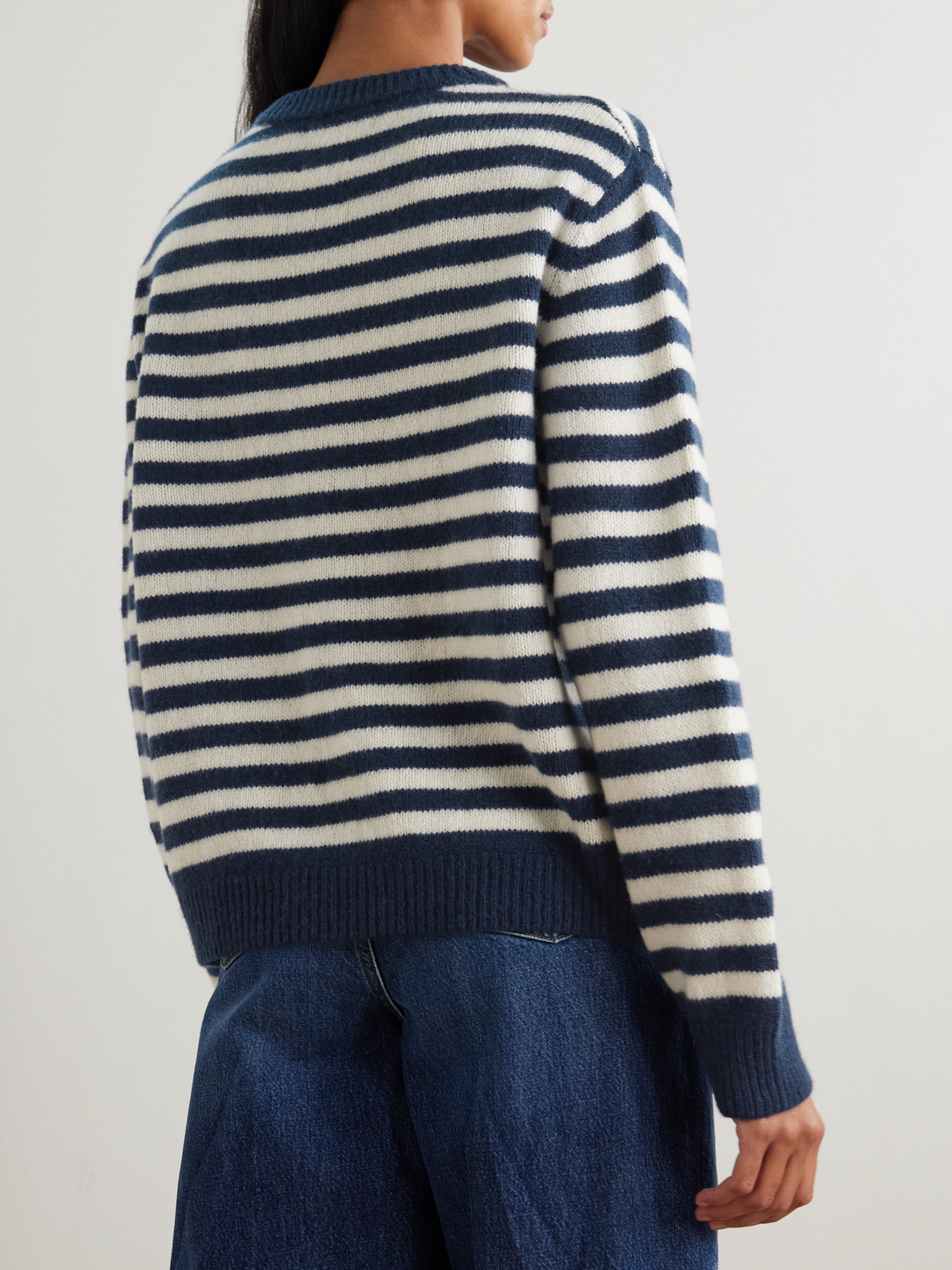 Suzie Kondi Kismet Striped Cashmere Sweater In Blue