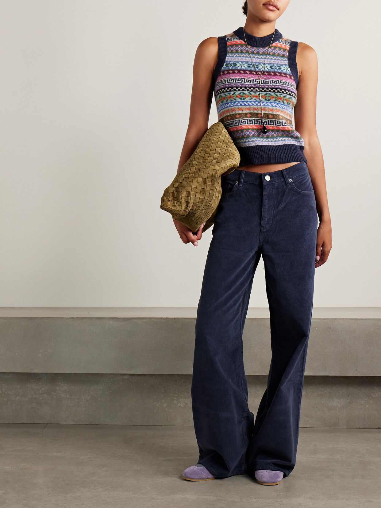 Suzie Kondi Tupos Intarsia Cashmere Sweater Vest In Multi