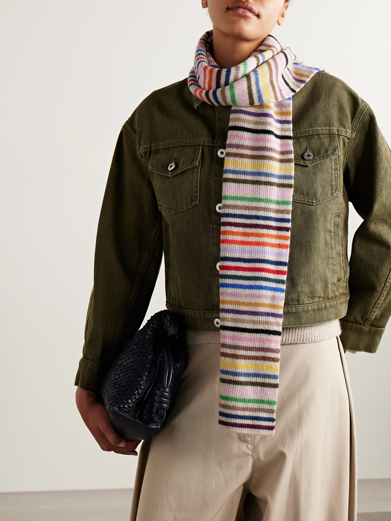 Suzie Kondi Soula Striped Cashmere Scarf In Multi