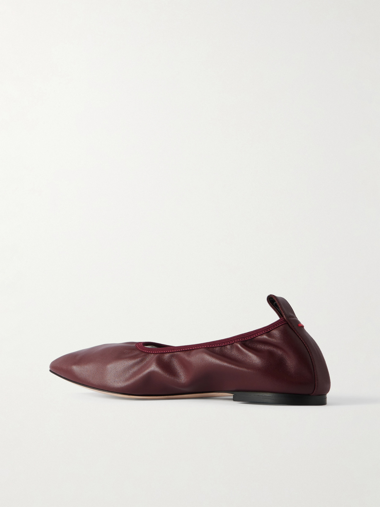 Aeyde Nomi Leather Ballet Flats In Burgundy
