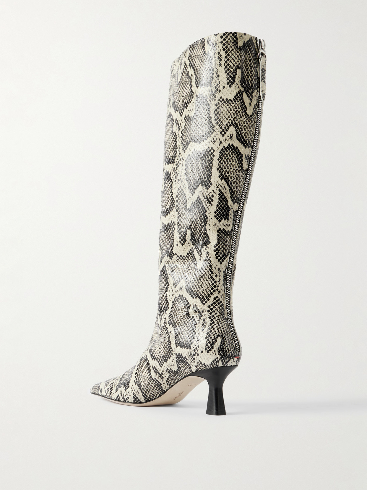 Aeyde Klea Snake-effect Leather Knee Boots In Animal Print
