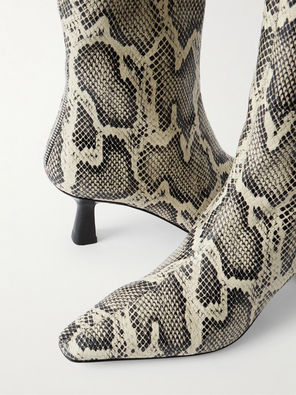 Aeyde Klea Snake-effect Leather Knee Boots In Animal Print