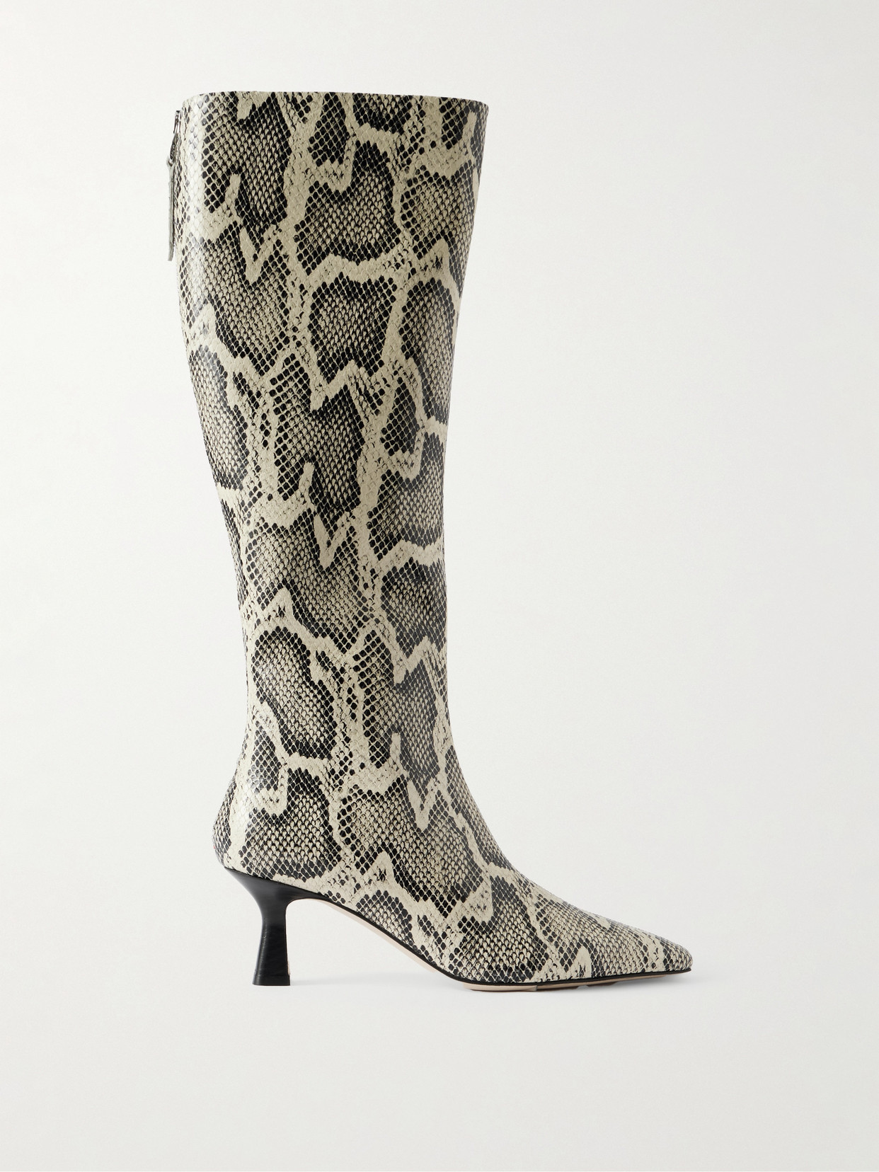 Aeyde Klea Snake-effect Leather Knee Boots In Animal Print