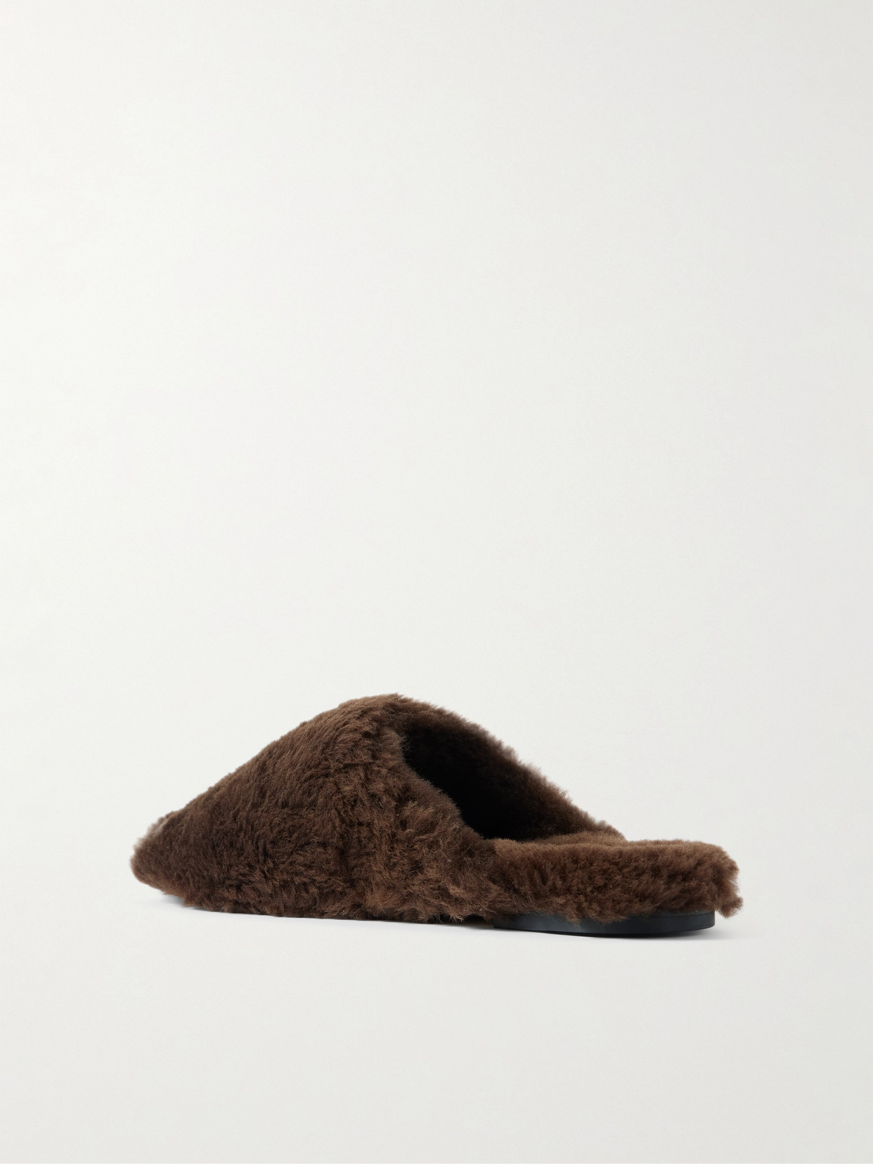 Aeyde Rega Shearling Mules In Brown